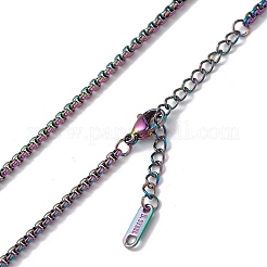 Ion Plating(IP) 304 Stainless Steel Box Chain Necklace for Men Women&nbsp;NJEW-K245-020E