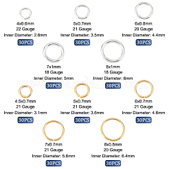 300Pcs 10 Styles Brass Open Jump Rings&nbsp;KK-BC0012-43
