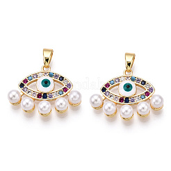 Brass Micro Pave Cubic Zirconia Pendants&nbsp;ZIRC-OY001-64G