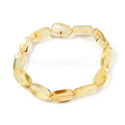 Natural Amber Beaded Stretch Bracelets for Men Women&nbsp;BJEW-T018-23