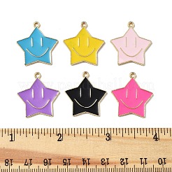 12Pcs 6 Colors Alloy Enamel Pendants&nbsp;ENAM-FP0001-75