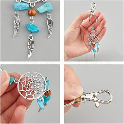 Woven Net/Web with Feather Alloy Keychain&nbsp;KEYC-NB0001-35
