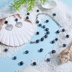 Natural Cultured Freshwater Pearl Potato Connector Charms&nbsp;PALLOY-SC00015