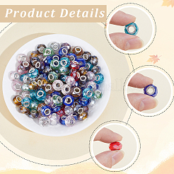 70Pcs Pearlized Glass European Beads&nbsp;GPDL-PA0001-02