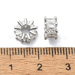 Rack Plating Brass Micro Pave Clear Cubic Zirconia Beads&nbsp;KK-U014-04P