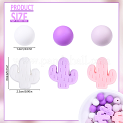 Cactus/Round Silicone Beads&nbsp;SIL-YW0001-50B