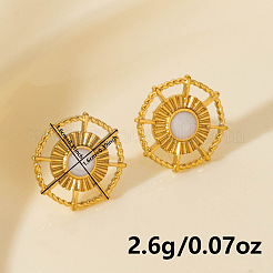 Vintage French Style 304 Stainless Steel Sun Stud Earrings&nbsp;BK1028-2