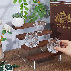 4-Tier Wood Acrylic Organizer Display Riser Rack&nbsp;ODIS-WH0070-13A