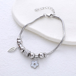 Sweet small design flower leaf titanium steel bracelet for women fashion jewelry&nbsp;IX1930