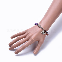 Natural & Synthetic Mixed Stone Charm Bracelets&nbsp;BJEW-JB04267