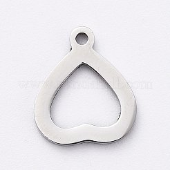 Non-Tarnish 304 Stainless Steel Open Heart Charms&nbsp;LS-STAS-G215-14P