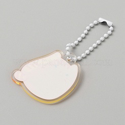Cartoon Cute Cat Animal  Acrylic Pendant Decoration with Iron Ball Chain&nbsp;KEYC-WH0036-33A