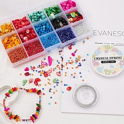 DIY Glass & Shell Beads Bracelet Making Kit&nbsp;DIY-YW0004-42