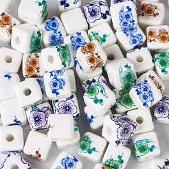 72Pcs 4 Color Handmade Porcelain Ceramic Beads Strands&nbsp;PORC-FW0001-01