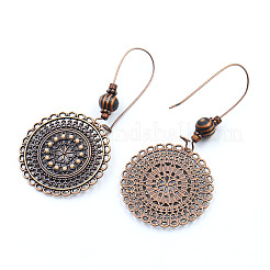National Style Alloy Wood Dangle Earrings&nbsp;FS-WG6B91F-01