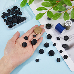 40Pcs 4 Styles 1-Hole Plastic Buttons&nbsp;BUTT-DC0001-04