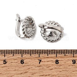 Flat Round Brass Hoop Earring Findings&nbsp;KK-Z154-09P