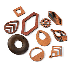 DIY Walnut Wood Hollow Geometry Dangle Earrings Making Kit&nbsp;DIY-TA0009-18