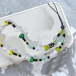 Resin Beaded Mobile Phone Lanyard Wrist Strap&nbsp;HJEW-WH0069-05