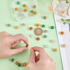 40Pcs 5 Colors Natural Golden Silk Jade Beads&nbsp;G-PH0002-82