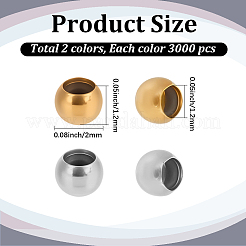 6000Pcs 2 Colors Brass Crimp Beads&nbsp;KK-PA0001-15