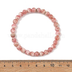 6MM Natural Argentina Rhodonite Round Beaded Stretch Bracelets for Women&nbsp;BJEW-JB14292