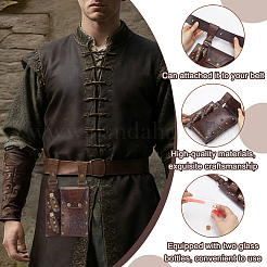 Rectangle PU Leather Medieval Waist Belt Bag with 2Pcs Glass Potion Bottles&nbsp;AJEW-WH0696-581A