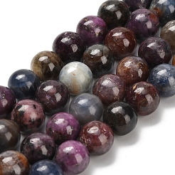 Natural Red Corundum/Ruby and Sapphire Beads Strands&nbsp;G-C259-B07-10mm