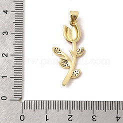 Brass Micro Pave Clear Cubic Zirconia Pendants&nbsp;KK-H267-109G-01