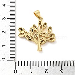 Rack Plating Brass Micro Pave Clear Cubic Zirconia Pendants&nbsp;KK-C047-11G
