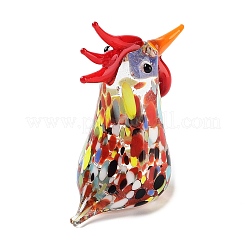 3D Rooster Handmade Lampwork Display Decoration&nbsp;DJEW-C012-01