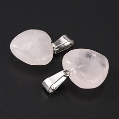Heart Natural Rose Quartz Pendants&nbsp;G-Q371-07