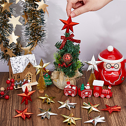 12Pcs 3 Colors Plastic Christmas Treetop Star Ornament&nbsp;DIY-DC0003-97