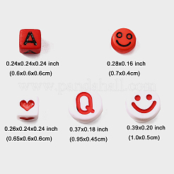 200Pcs Expression & Letter Acrylic Beads&nbsp;MACR-FP0001-28