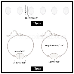 DIY Blank Oval 304 Stainless Steel Link Bracelet Making Kits&nbsp;BJEW-UN00003