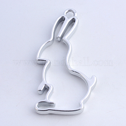 Alloy Bunny Open Back Bezel Pendants&nbsp;X-PALLOY-S047-41B-FF