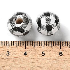 Printed Wood European Beads&nbsp;WOOD-Z002-09B