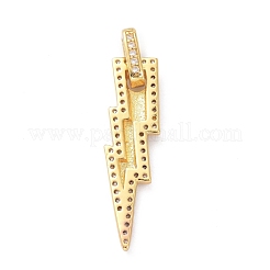 Brass Micro Pave Clear Cubic Zirconia Pendants&nbsp;ZIRC-P085-26G