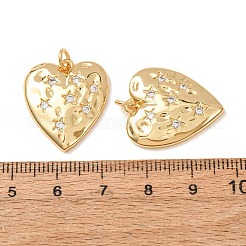 Brass Micro Pave Clear Cubic Zirconia Pendants&nbsp;CU-CBA2F11-25G