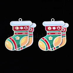 Spray Painted Brass Pendants&nbsp;KK-Q281-004