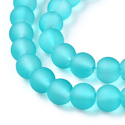 Baking Paint Transparent Glass Bead Strands&nbsp;GLAA-S031-6mm-18
