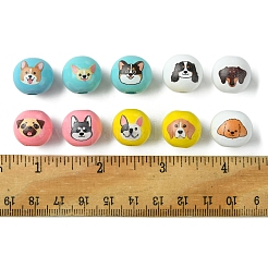 50Pcs 10 Colors Wood European Beads&nbsp;WOOD-FS0001-26