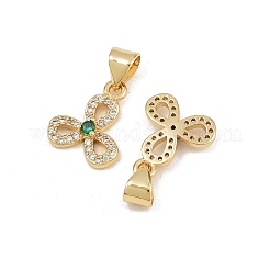 Brass Micro Pave Cubic Zirconia Charms&nbsp;KK-C132-04G