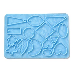 Leaf & Star & Moon Shape Holographic Pendant DIY Silicone Mold&nbsp;DIY-K063-14