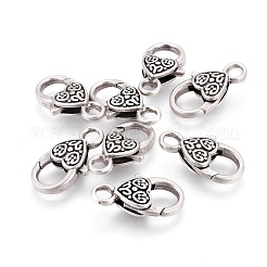 Tibetan Style Heart Lobster Claw Clasps&nbsp;LF014Y-TAS-NR