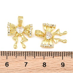 Brass Micro Pave Clear Cubic Zirconia Pendants&nbsp;CU-CBA9AB3-24G