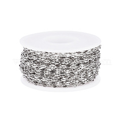 Non-Tarnish 304 Stainless Steel Textured Cable Chains&nbsp;CHS-D004-02P