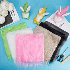 6Pcs 6 Colors Faux Fur Squares Fabric&nbsp;DIY-GF0009-27