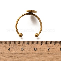 304 Stainless Steel Open Cuff Ring Components&nbsp;LS-STAS-M057-01F-G