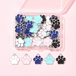 50Pcs 5 Colors Alloy Enamel Pendants&nbsp;ENAM-FS0002-29